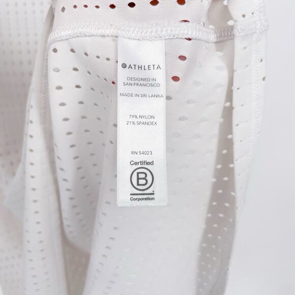 Athleta A Game Black Tank Top Size XL Racerback Perforated Sleeveless White - Picture 4 of 10